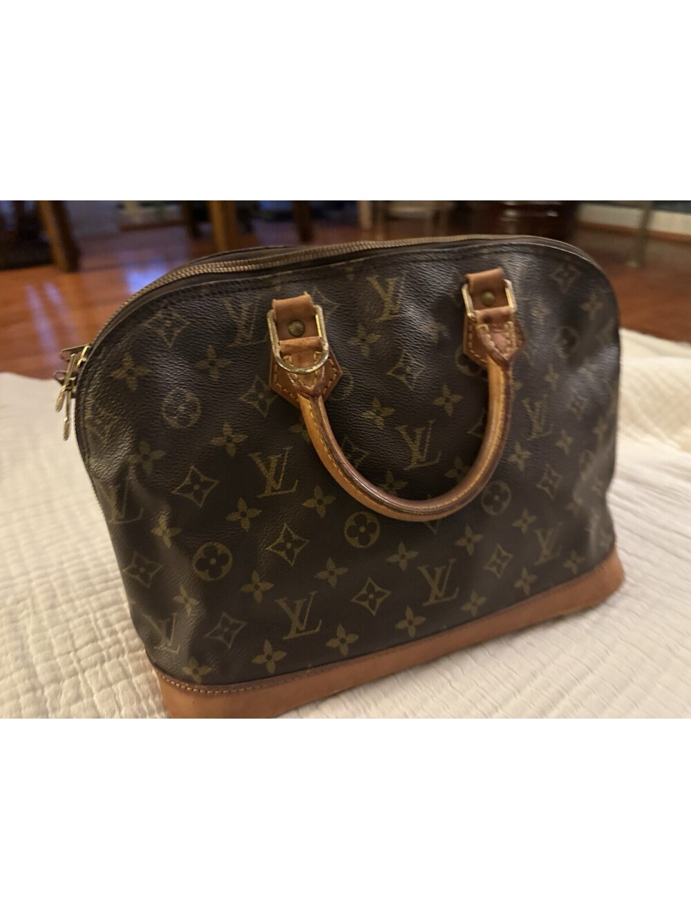 Louis Vuitton Alma Shoulder Bag PM Brown Leather Bag Purse Handbag